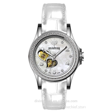 Automatic Movement white wrist watch